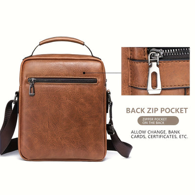 Bolsa Mensajera de Cuero PU para Hombre con Monedero Integrado - Image 4
