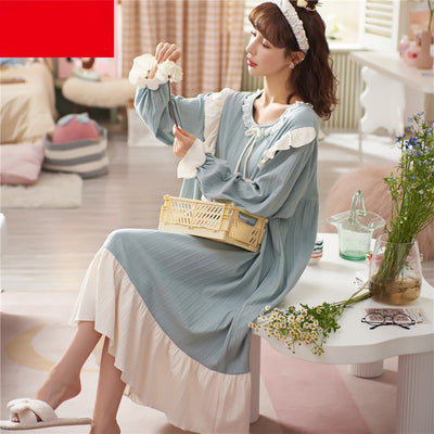 Pijama Largo de Algodón Puro para Mujer - Otoño e Invierno - Image 9