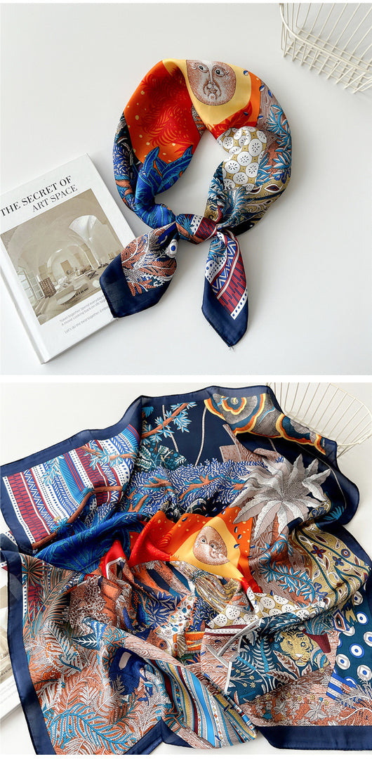 Pañuelo de Seda Cuadrado 70cm - Versátil para Primavera y Otoño - Image 49