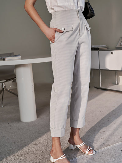 Pantalones Harem de Cintura Alta para Commute - Image 9