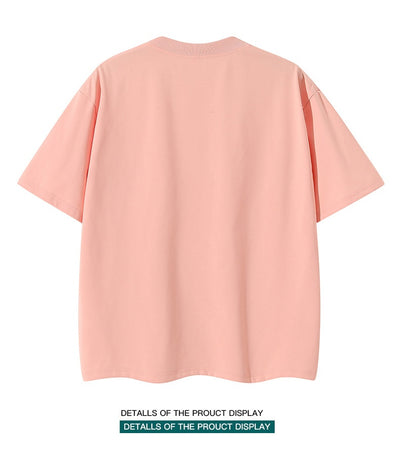 Moss green short-sleeve cotton t-shirt with a crew neck and a relaxed, oversized fit. - Image 29