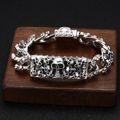 Pulsera de Plata S925 Estilo Hip Hop con Diseño de Vid Eterna y Nariz de Cerdo Personalizable para Hombre - Image 7