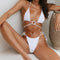 Bikini Deportivo Dos Piezas Cintura Baja Verde Naranja Negro y Blanco para Mujer