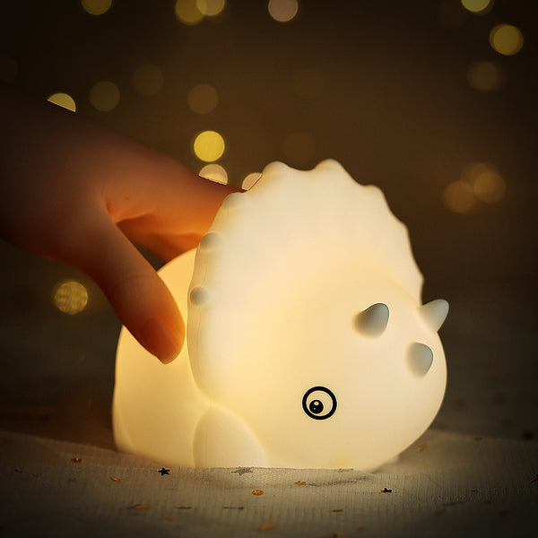 Lámpara Nocturna LED Dinosaurio con Sensor Táctil de Silicona