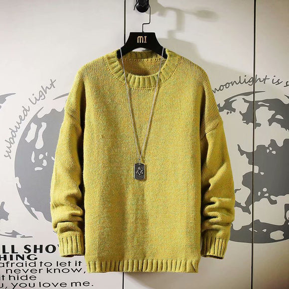 Suéter Cuello Redondo Hombre Estilo Coreano Tendencia Otoño