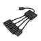 Adaptador OTG Micro USB Multi-Puerto con Carga Simultánea y Soporte para 4 Dispositivos