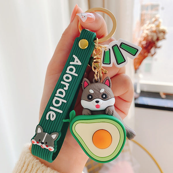 Llavero Adorable Shiba Inu Frutal de Dibujos Animados