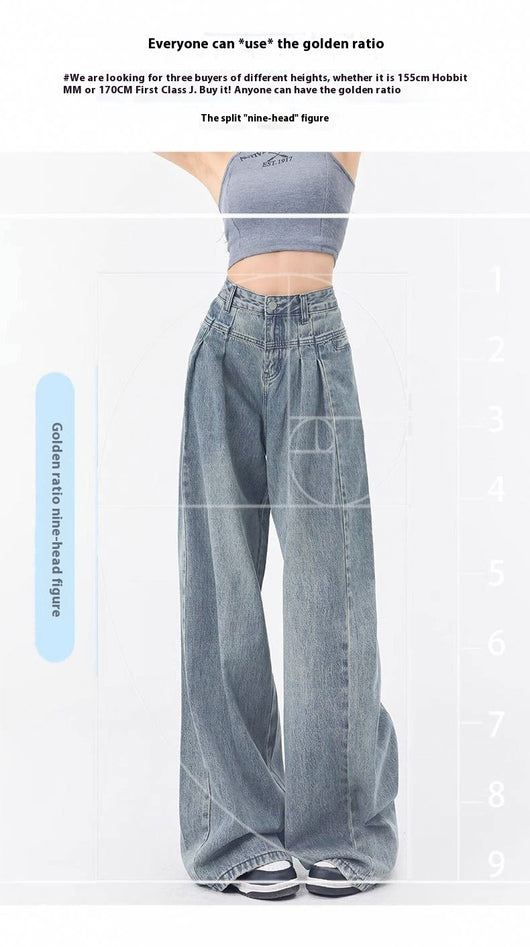 Jeans Rectos Anchos con Pliegues Elegantes de Corte Suelto para Mujer - Image 7