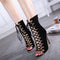 Botines Sandalias Otoño Italiano con Remaches y Tiras Ajustables