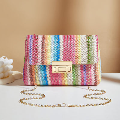 Bolsa de Hombro Tejida con Cierre de Candado para Mujer - Image 3