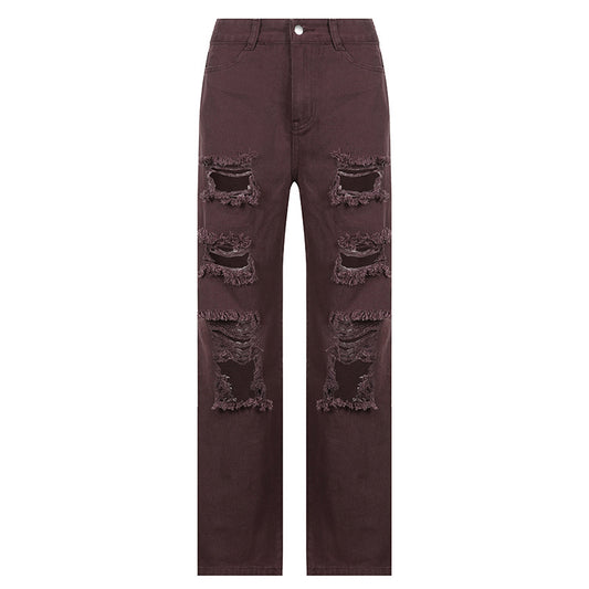 Jeans Rectos de Cintura Alta con Detalles Asimétricos - Image 2