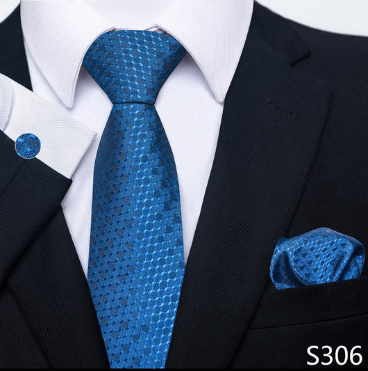 Conjunto Completo de Accesorios Ejecutivos: Corbata, Pañuelo y Gemelos Formales - Image 49
