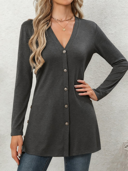 Cardigan Tejido Largo Casual con Botones Múltiples - Image 29