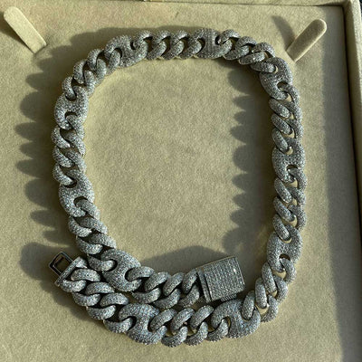 Cadena Cubana Hip Hop 15mm Tres en Uno con Cierre Nariz de Cerdo - Collar y Pulsera - Image 4