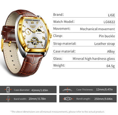 Reloj Mecánico Tourbillon para Hombre Multifuncional Resistente al Agua - Image 23