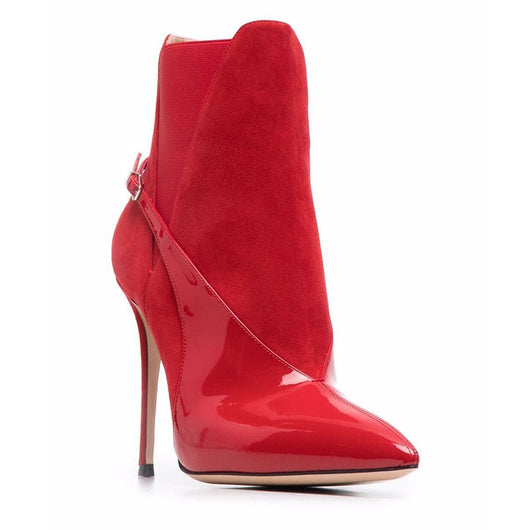 Botas Stiletto Rojo Intenso con Punta Afilada - Image 4