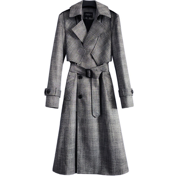 Gabardina Larga Elegante Hasta la Rodilla