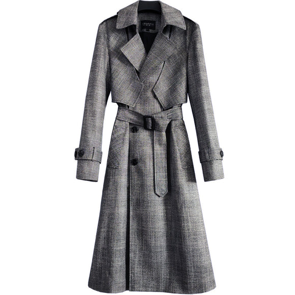 Gabardina Larga Elegante Hasta la Rodilla