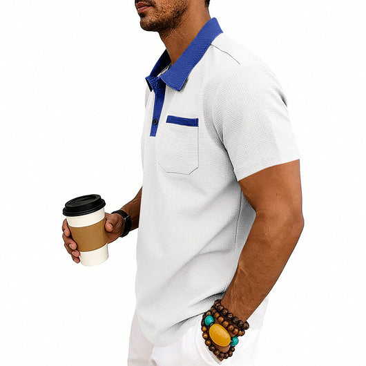 Polo Holgado de Punto Waffle para Hombre - Manga Corta - Image 26