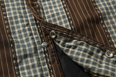 Camisa Acolchada de Algodón a Rayas con Detalles Desgastados - Image 41
