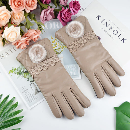 Guantes de Cuero Cálidos con Pantalla Táctil y Protección Antiviento - Image 14