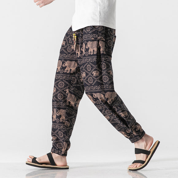 Pantalones Casuales Retro con Hebilla para Hombre