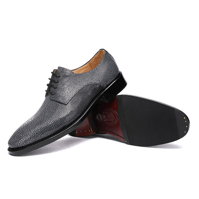Zapatos Casuales de Piel de Pescado Pearl para Hombre - Cordones y Tacón Bajo - Image 5
