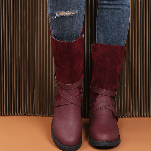 Zapatos de Mujer Talla Grande con Tacón Cuadrado Bajo y Cinturón - Image 15