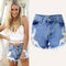 Shorts Boho de Cintura Alta con Encaje para Playa y Resort