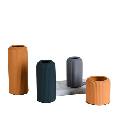 Jarrón Cerámico Minimalista Morandi Boca Ancha para Flores Secas - Image 5