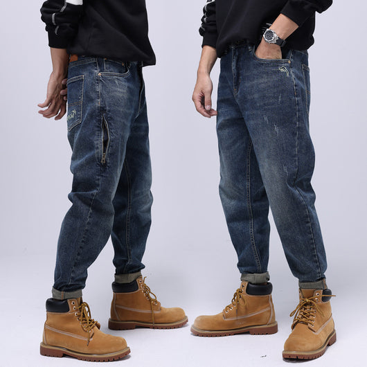 Pantalones Holgados Elásticos Estilo Casual Americano Retro - Image 12