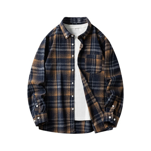 Camisa de Franela a Cuadros para Hombre - Abrigo Casual Grueso Talla Grande Otoño Invierno - Image 3