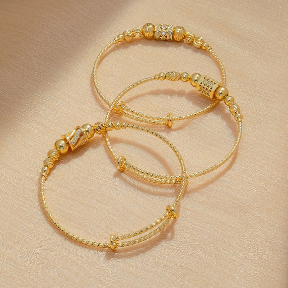 Pulsera Dorada de Esferas Africanas Árabe para Mujer