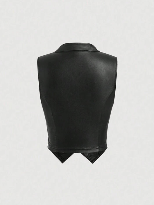Chaleco de Cuero Premium con Cuello y Botones - Image 8