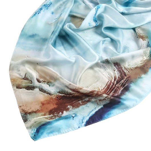 Pañuelo de Seda Estampado Mármol Étnico Premium - Image 5