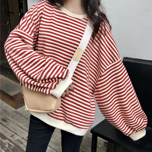 Camisa Oversized a Rayas de Manga Larga Suelta - Image 3
