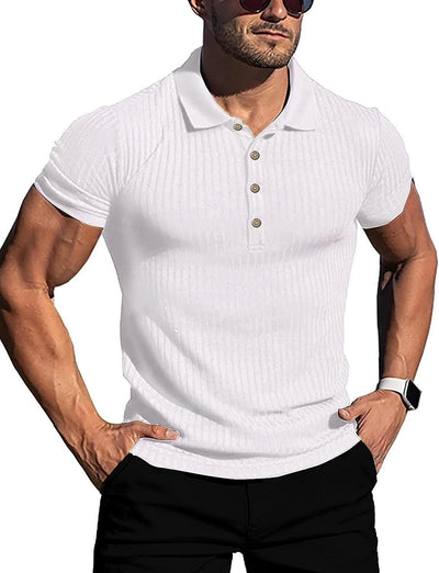 Polo Slim Fit de Algodón Mercerizado Manga Corta - Image 15