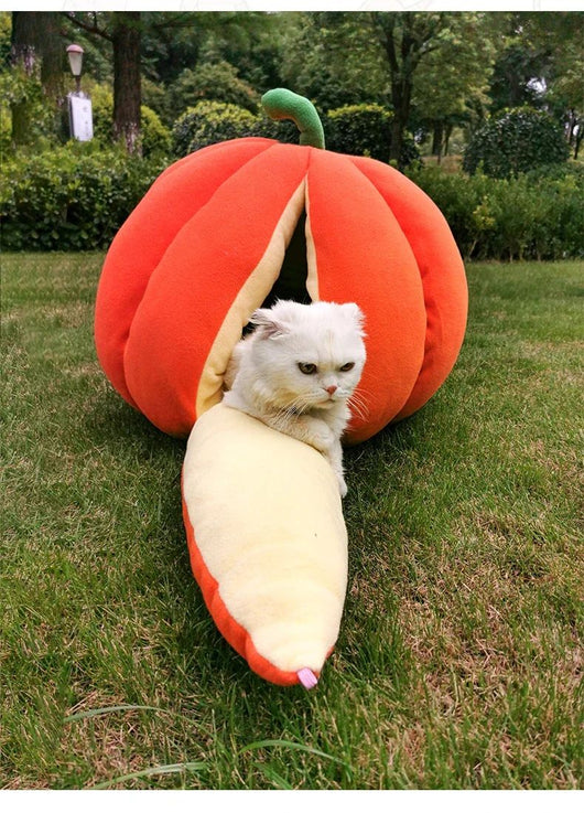 Cama Nido Cálida para Gatos - Casa Tipo Calabaza Cerrada con Bolsa de Dormir - Image 22