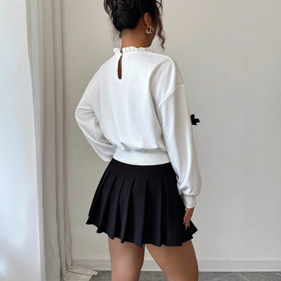 Sudadera Corta para Mujer con Detalle de Moño Elegante - Image 2