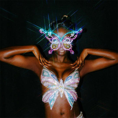 Máscara de Mariposa con Cristales Brillantes para Fiestas y Eventos - Image 3
