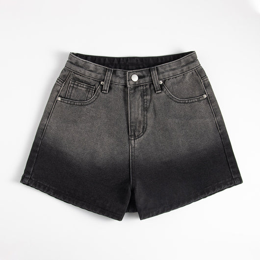 Shorts Denim Cintura Alta Mujer Corte Delgado - Image 11