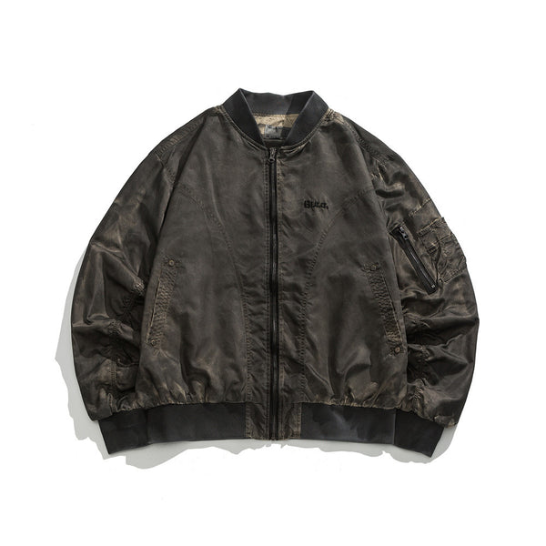 Chaqueta de Béisbol Vintage Desgastada para Hombre
