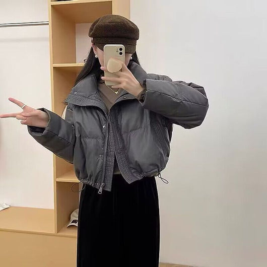 Chaqueta Acolchada de Cuero PU sin Lavado - Abrigo Corto Grueso para Mujer - Image 17
