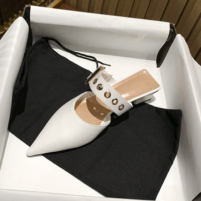 Sandalias Tipo Baotou con Tacón Grueso y Punta Afilada para Mujer - Image 2