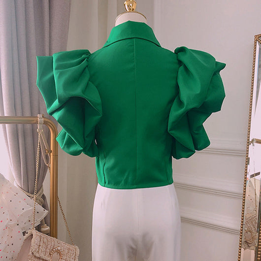 Blusa de Gasa con Mangas Globo - Image 8