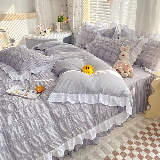 Juego de Cama Completo de 4 Piezas en Colores Sólidos - Image 7