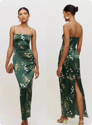 Vestido de Vacaciones en Satén Floral Lavado a la Seda - Image 5