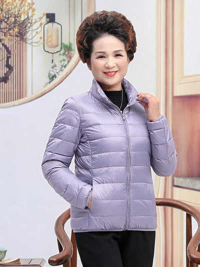 Chaqueta Corta de Plumón de Pato Blanco para Mujer - Abrigo Elegante y Ligero - Image 23
