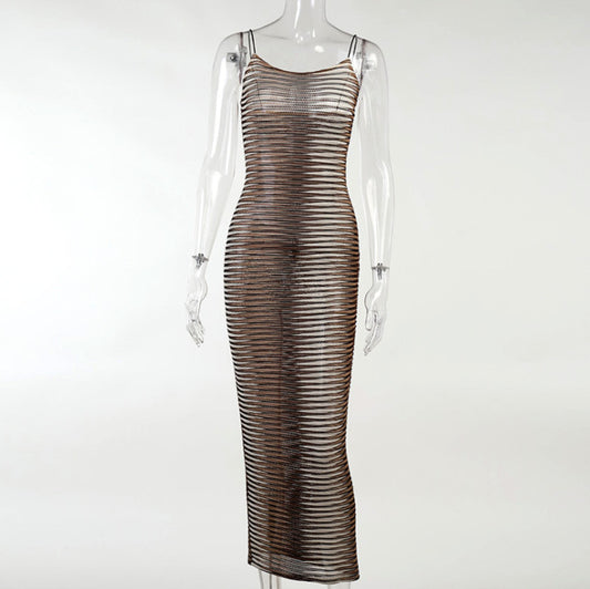 Vestido Ajustado con Rayas de Colores para Mujer - Image 2