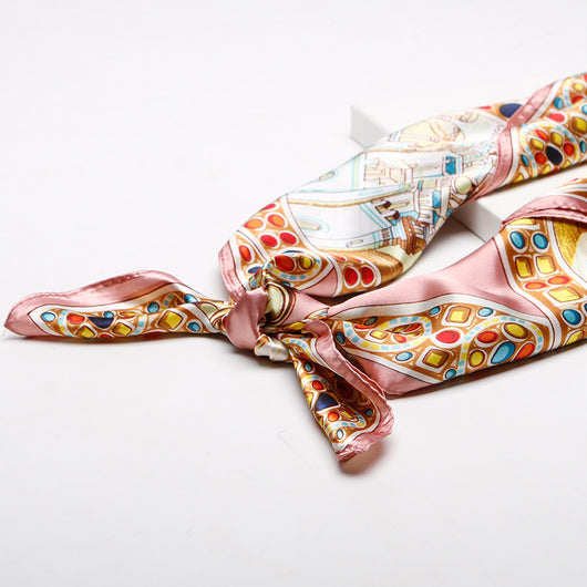 Pañuelo de Seda Estampado Palacio 90cm para Mujer - Image 5